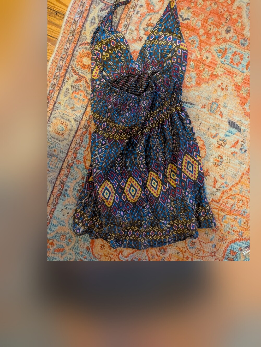 No Boundaries Multicolor Boho Geometric Dress